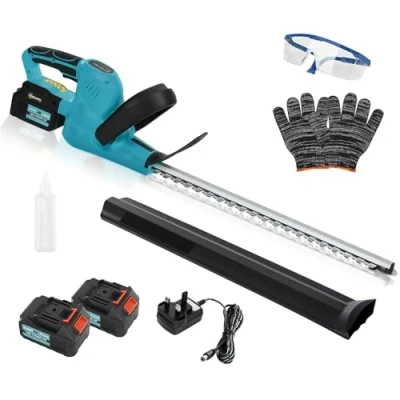 Image of Outsunny Cordless Hedge Trimmer with 51cm Blade, Brushless Motor Blue