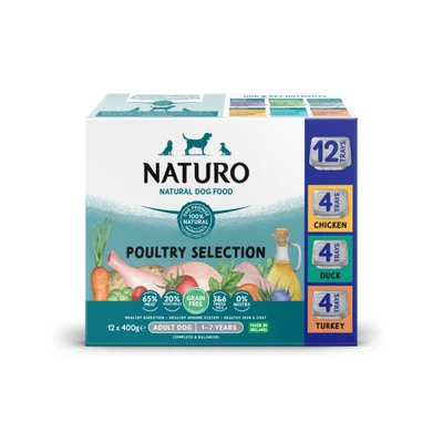 Image of Naturo Adult Dog Trays Variety Pack Grain Free 12 x 400 g