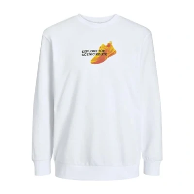 Image of JACK &amp; JONES Men&#039;s Jcoedition Sweat Crew Neck Gc Sweatshirt, White, S