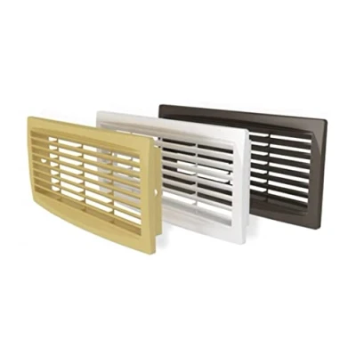 Image of 2 x Bathroom Door Air Vent Grille / 300mm 135mm Furniture Ventilation Cover (Brown)