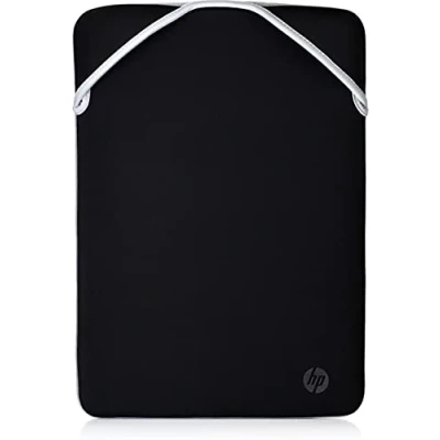 Image of HP 14.1 Inch Black &amp; Silver Protective Reversible Laptop Notebook Sleeve Case, Slim, Prevent Scratching, Zip Free, Compatible With laptops Up To Including MacBook, Pavilion, Chromebook
