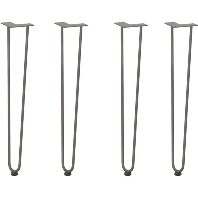 Image of vidaXL hairpin legs for Console tables Table 4 pcs Natural Steel 72 cm Solid