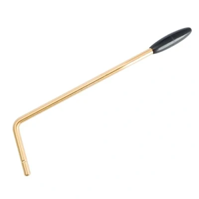 Image of Musiclily Ultra 5mm Push in Style Stainless Steel Tremolo Arm Whammy Bar Vibrato for China Made Wilkinson M Series Bridge, Gold with Black Tip