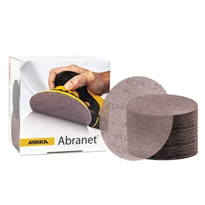 Image of Mirka Abranet net sanding disc Ø 125mm Hook &amp; loop / Grit P400 50 pcs for wood, walls, metal, aluminium, stainless steel, copper, filler, varnish, plastic 5423205041