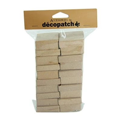 Image of Décopatch Ref EV010O Small Square Boxes (Pack of 10) Papier Maché Object to Decorate 5 x 3.5cm with Papers &amp; PaperPatch Glue, Glitter, Paints