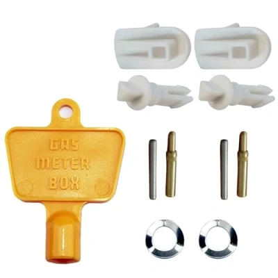 Image of (Pair) Universal Meter Box Door Repair Kit Hinges, Latch, and Key Set for Quick Easy Repairs Accessories