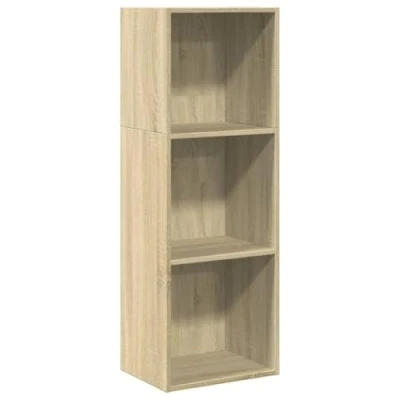 Image of vidaXL Bookcase Sonoma Oak Storage Rack Engineered Wood Bookshelf/Cabinet for Living Room, Bedroom, Office 40 x 30 114 cm