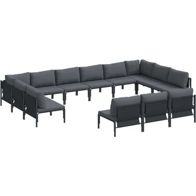 Image of vidaXL Garden Sofa Set 13 pcs Anthracite Steel