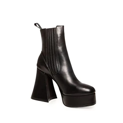 Image of LAMODA Women&#039;s Times Up Ankle Boot, Black Pu, 5 UK