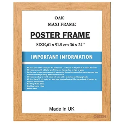 Image of Oak Maxi Poster Frame, Size, 61 cm x 91.5 (36 24)