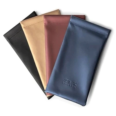 Image of Edison &amp; King 4 Pcs Faux Leather Glasses Cases with Snap Closure (Gold Mix)