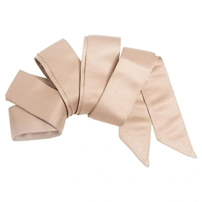 Image of Maya Deluxe Women&#039;s Belt Ladies Satin Sash Waist Tie Ribbon Bow Accessory for Bridesmaids Bridal Wedding Prom Evening Occasion, Taupe Blush, L XL