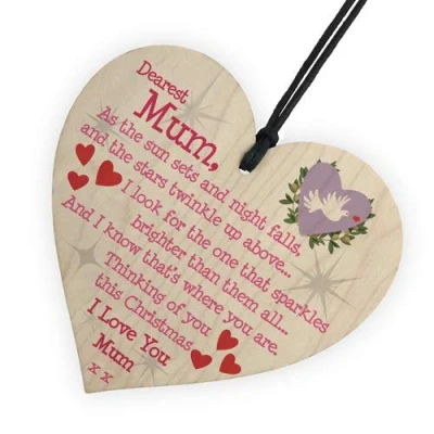 Image of RED OCEAN Christmas Memorial Mum Tree Bauble Gift Memory Hanging Plaque Decoration Sign Mother&#039;s Day