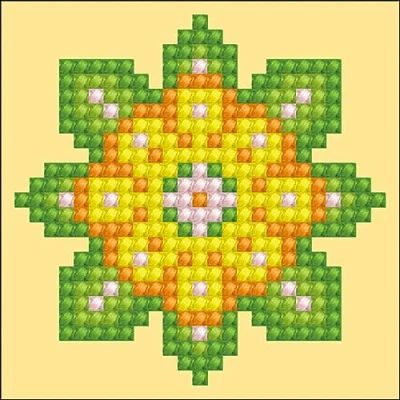 Image of DIAMOND DOTZ Painting, Beginner Kit, Flower Mandala 1, 7.6 x 7.6cm