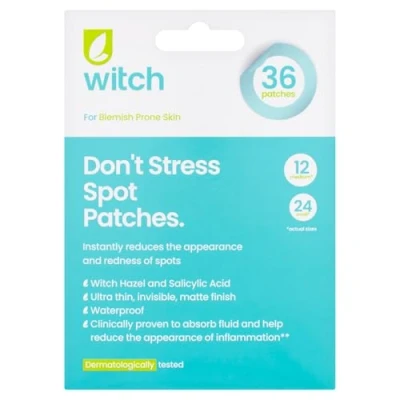 Image of Witch Don&#039;t Stress Spot Patches, with Hazel and Salicylic Acid, Helps Reduce Redness Inflammation. 36 Patches