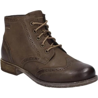 Image of Josef Seibel Sienna 75 Women&#039;s Brouge Zip On Smart Chelsea Bo Ankle Boots (Camel, UK 5)