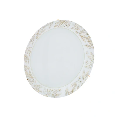 Image of Serena Glass Decorative Flush Ceiling Light 2 24 Carat Gold