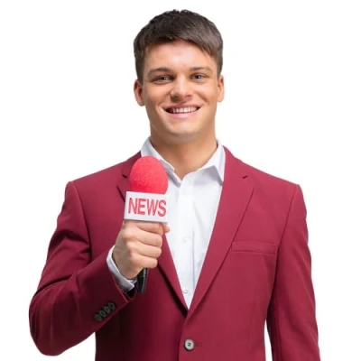 Image of Wicked Costumes Funny Microphone Newsreader/Anchorman Fancy Dress Accessory