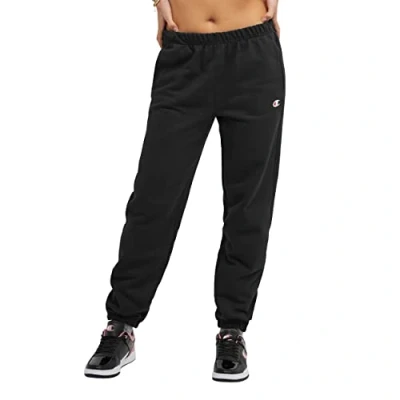 Image of Champion Women&#039;s, Reverse Weave, Fleece Joggers, Sweatpants, 30&quot;, Black C Logo, M