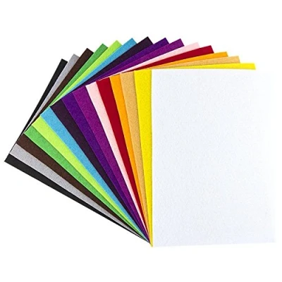 Image of Felt, 2 mm thick, A4, 5 sheets, DIY, patchwork, craft felting 15 Farben