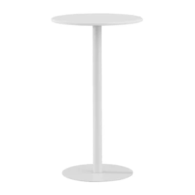 Image of Tall Top Table Round Bar Table, Black Counter Bistro Pub Tables, Juvstor Circular Cocktail Dining for Home, Office and Kitchen, Coffee Drink Indoor Outdoor(White,48x48x72cm)