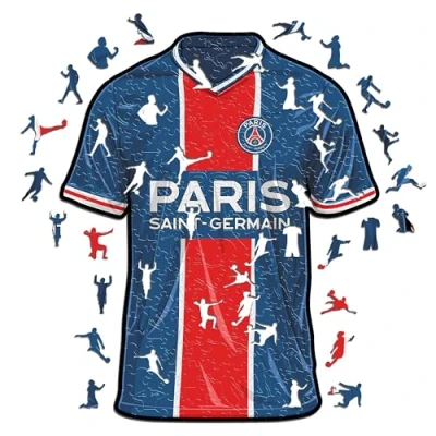Image of Iconic Puzzles, 100% eco sustainable wooden puzzle with official license PSG shirt, size M, 270 pieces