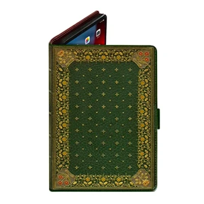 Image of KleverCase Universal Book Look Kindle Fire and 7 to 10 Inch Tablet Case (Ornate Olive Green (7 8 Size)