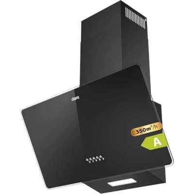 Image of CIARRA&#039; 60 cm Angled Cooker Hood Chimney Extractor with LED and Recirculating &amp; Ducting System Wall Mounted Range 600 mm Fan CAB6750,Black