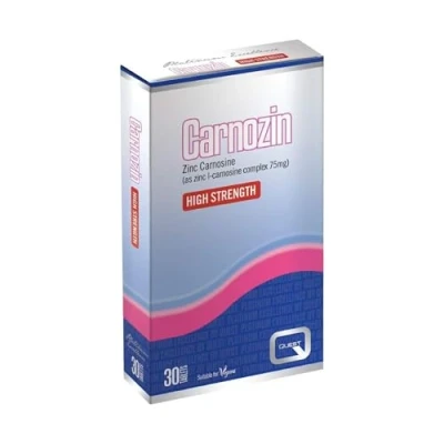 Image of Quest Carnozin (Pack of 30) Zinc Carnosine Complex Supplement for Gastro Protection &amp; Healing (75mg per Tablet). High Strength Anti Inflammatory Tablets. Suitable Vegans.