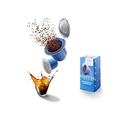 Image of Bluecup Reusable Capsule for Nespresso Coffee Machine Refillable 6x Capsules