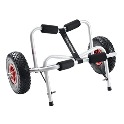 Image of RAD Sportz Kayak Trolley Cart with Pneumatic Tires 150 LB Capacity Silver