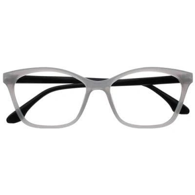 Image of OPULIZE KAT Reading Glasses Cat Eye Frame Shiny Grey Men &amp; Women Spring Hinges R59 7 +3.50