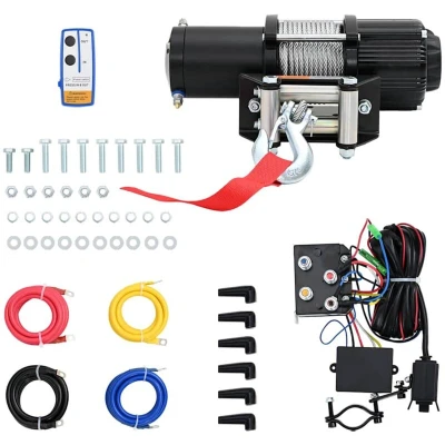 Image of vidaXL Electric Winch 12 V 4500 lbs 2040 kg with Remote Control