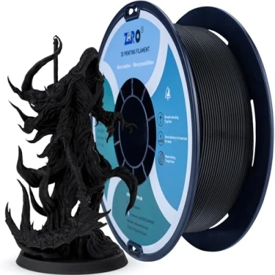 Image of ZIRO Matte PLA Filament 1.75mm,1KG 3D Printer Filament,High Toughness PLA,Dimensional Accuracy +/ 0.03mm,Matte Black
