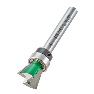 Image of Trend CraftPro Dovetail Router Cutter Bit, 1/4 Inch Shank, 15mm Cut Diameter &amp; 104 Degree Spur, Tungsten Carbide Tipped, CC162AX1/4TC