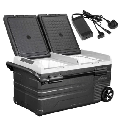 Image of Dellonda 75L Portable Car Fridge, Freezer, 12/24/230V Dual Zone Compressor DL134