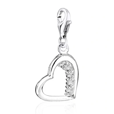 Image of Nenalina 716095 019 Heart Charm Pendant in 925 Sterling Silver, Fits All Common Jewellery