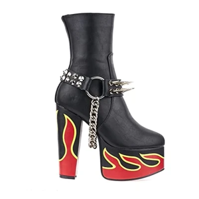 Image of LAMODA Women&#039;s Flashbacks Ankle Boot, Black Pu, 6 UK