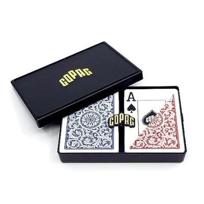 Image of Copag 1546 Design 100% Plastic Playing Cards, Poker Size Red/Blue (Jumbo Index, 1 Set)