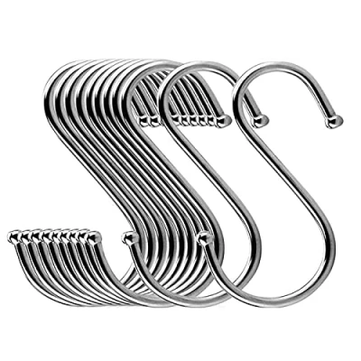 Image of Walgreen® 10 Pack S Hooks Heavy Duty Metal Shaped Utility Hangers for Kitchen Utensils Office Bathroom Closet Workshop Garage Household Home Essential Set (Medium Pack)