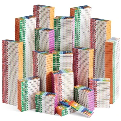 Image of THE TWIDDLERS 288 Boxes of Mixed Coloured Wax Crayons 4 Per Box, 1,152 Total Perfect for School Classrooms, Restaurants Kids Colouring Activity and Party Bag Fillers