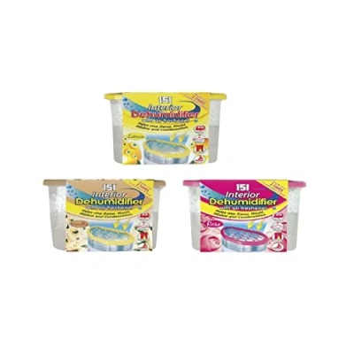 Image of Set of 3 Interior Dehumidifiers Moisture Traps Scented Air Freshener Aids Damp Control Mould &amp; Condensation