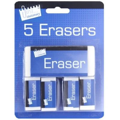 Image of JUST STATIONERY 5 White ERASERS