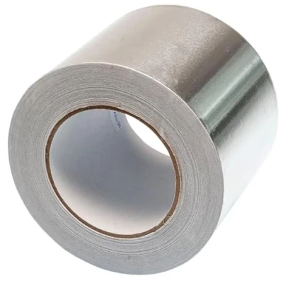 Image of Gocableties Aluminium Foil Tape, 100mm (4&quot;) x 50m, Adhesive Insulation Tape for Insulating, HVAC Repair, Sealing Ducts, and Pipework, 1 Roll