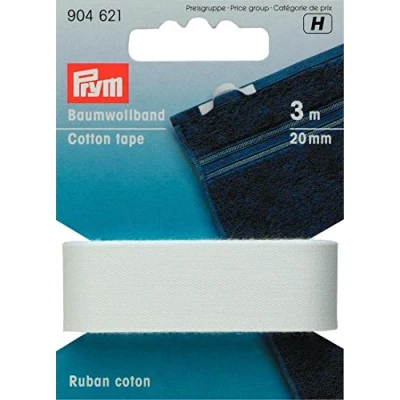 Image of Prym Cotton Tape 20 mm white, 100% CO