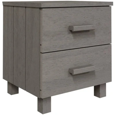 Image of vidaXL Bedside Cabinet HAMAR Light Grey 40x35x44.5 cm Solid Pinewood