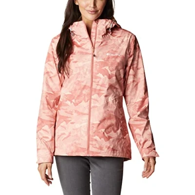 Image of Columbia Women&#039;s Inner Limits Jacket, Waterproof Rain Safari Coastline Print, Size L