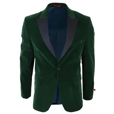Image of Mens Green Velvet Dinner Tuxedo Suit Jacket Blazer
