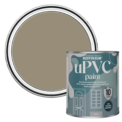 Image of Rust Oleum Brown uPVC Door and Window Paint In Satin Finish Cafe Luxe 750ml