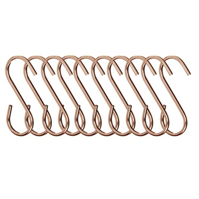 Image of Premier Housewares 507210 Set of 10 Sorello Hanging Hooks, Iron, Rose Gold, 1 x 5 8 cm